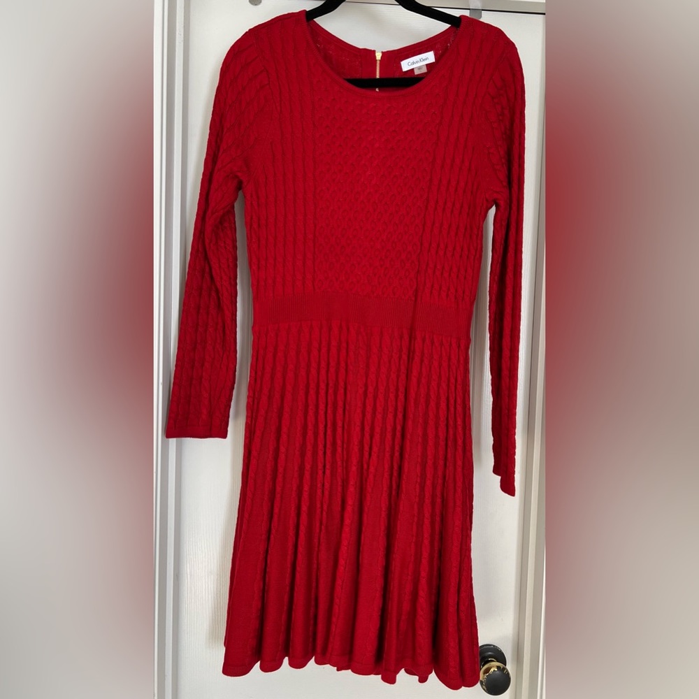 Calvin Klein Cable Knit Sweater Dress: Size Large (L)